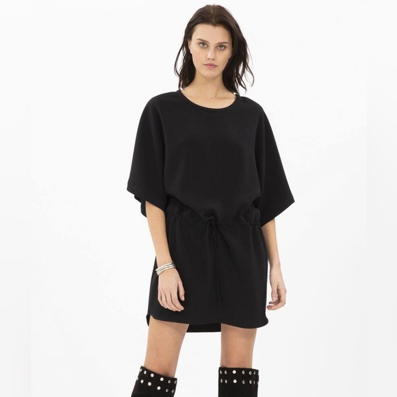 IRO Dresses & Skirts - IRO Arbutus Black Dress Drawstring Waist Batwing Sleeves Women’s Size 4 LBD EUC